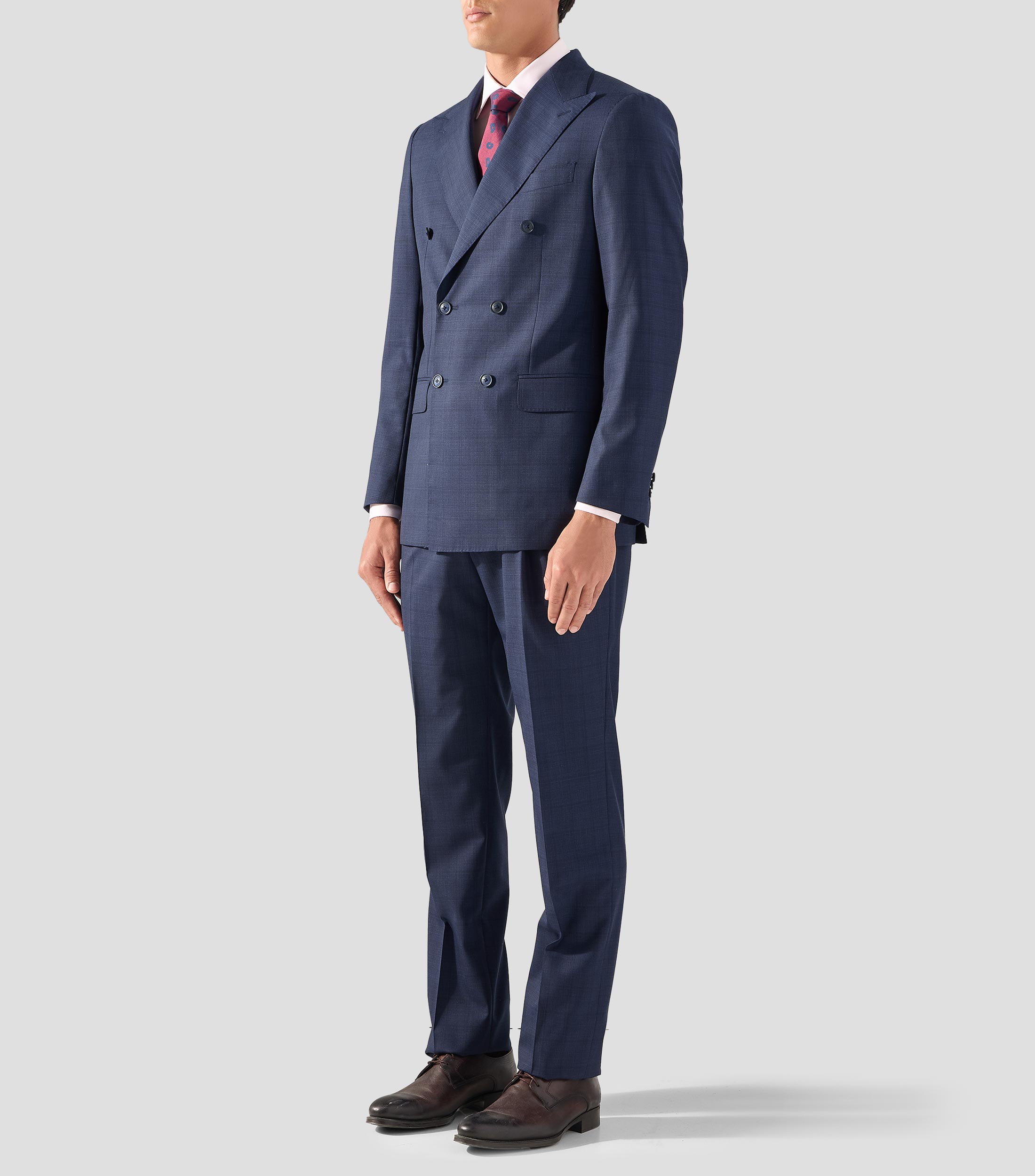 Traje de lana corte regular liso Hombre